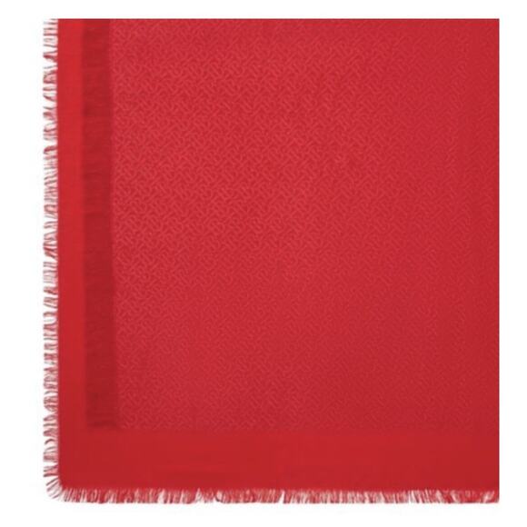 Burberry Monogram Metallic Red Large Square Scarf 140x140 cm NWT $550 - Picture 8 of 11